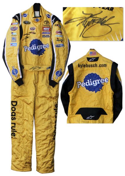 Kyle Busch Race-Worn & Signed Firesuit -- Worn at 2 NASCAR Sprint Cup Series Races in 2011
