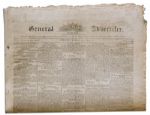 Earliest Newspaper Printing of a Letter Signed by Martha Washington -- 1800