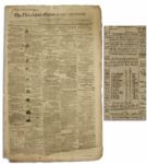 Newspaper From 1801 -- Falsely Reporting That Burr Was Elected President