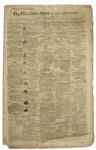 Newspaper From 1801 -- Falsely Reporting That Burr Was Elected President
