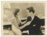1929 Vintage Photo of Greta Garbo & Lew Ayres in The Kiss -- Silver Gelatin Publicity Image -- 8 x 10 -- Slight Creasing & Toning, Very Good