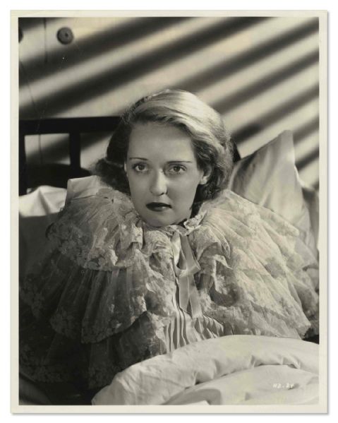 1935 Bette Davis Photo From Dangerous -- Stamped by Photographer Bert Six to Verso -- 8 x 10 -- Crease to Corner, Very Good