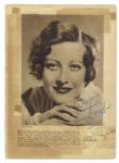 Joan Crawford Signed Magazine Photo