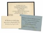 Calvin Coolidge Thank You Card -- Lot Also Includes Diplomatic Invitations