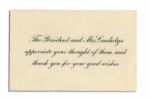 Calvin Coolidge Thank You Card -- Lot Also Includes Diplomatic Invitations