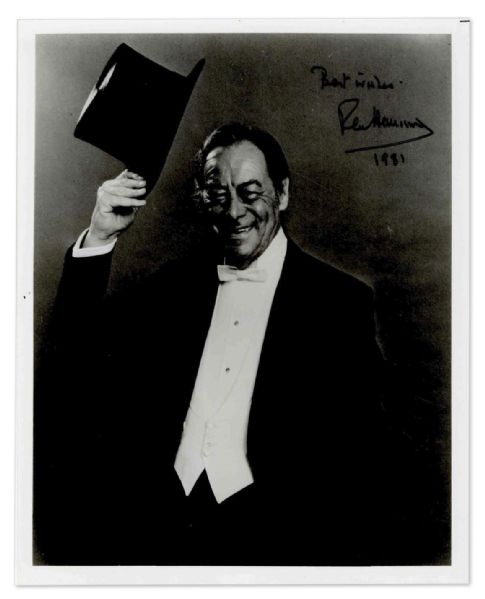 Academy Award Winner Rex Harrison Signed Photo -- Glossy 8 x 10 Photo Signed Best wishes, Rex Harrison / 1981 -- Near Fine