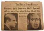 'Dallas Times Herald'' Newspaper From 15 March 1964 Regarding Jack Ruby's Punishment -- ''...Jury Decides Ruby Must Die''
