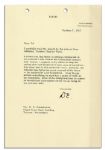 Dwight D. Eisenhower Typed Letter Signed ''...I assure you that there is nothing complacent in the attitude I take toward the Communist menace...''
