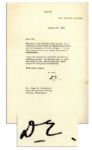 Playful Dwight Eisenhower Typed Letter Signed as President -- ...Whenever your birthday rolls around...I have the pleasurable sensation of feeling just a trifle younger... -- 1956