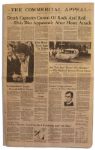 Elvis Presley Death Newspaper From Hometown Memphis -- Special Edition Following His 16 August 1977 Death -- ...Death Captures Crown of Rock and Roll...