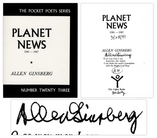 Allen Ginsberg Signed Poetry Book Planet News