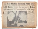''The Dallas Morning News'' 24 November 1963 -- ''LBJ Takes Over Government Reins'' Two Days After JFK Assassination