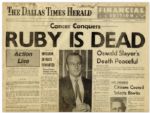 Dallas Times Herald From 3 January 1967 -- Announcing Jack Rubys Death -- 20pp. Paper Measures 22.5 x 15 -- Toning & Chipping, Very Good