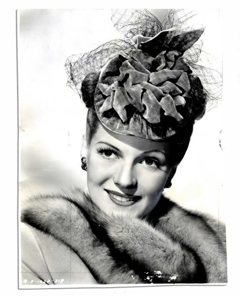 Glamorous Rita Hayworth Glossy 7 x 9.25 Press Photo -- From 1945s Tonight and Every Night -- Very Good