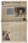 Elvis Presley Newspaper From His Hometown of Memphis -- Dated 17 August 1977 -- ...The King is Dead...