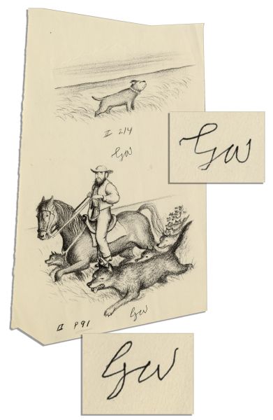 Two Proofs of Little House on the Prairie, Both Initialed by Illustrator Garth Williams