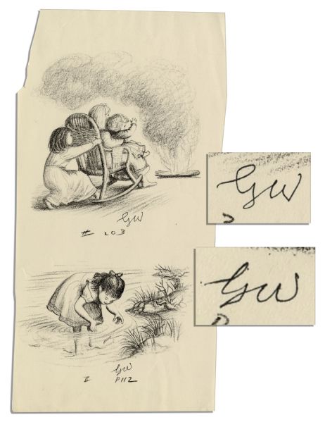Set of Two "Little House on the Prairie" Illustration Proofs, Initialed by Illustrator Garth Williams