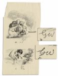 Set of Two "Little House on the Prairie" Illustration Proofs, Initialed by Illustrator Garth Williams