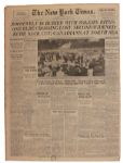 FDRs Funeral Covered in 16 April 1945 New York Times -- America Mourns as the War in Europe Draws to a Close