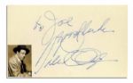 Duke Ellington Autograph Upon 5 x 3 Card -- to Joe / good luck / Duke Ellington -- Near Fine