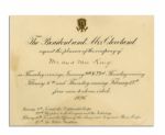 Grover Cleveland 1896 White House Invitation