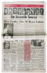 Elvis Presley Death Newspaper From Knoxville, Tennessee -- ...Elvis Presley Dies of Heart Failure...