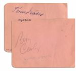 Bing Crosby & Thomas Mitchell Each Sign a Side of a 5.75 x 4.5 Album Page -- Crosby in Pencil, Mitchell in Pen -- Very Good