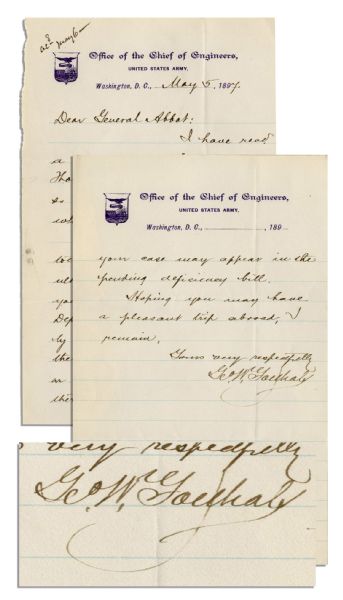 George W. Goethals Autograph Letter Signed -- Goethals Is Widely Admired for His Supervision of the Panama Canal Construction