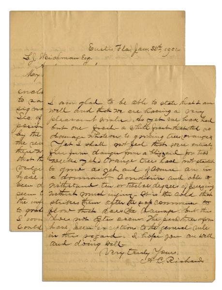 Lincoln Assassination Letter From Policeman Who Hunted Conspirators -- ...as to the...disposition of the remains of J. Wilkes Booth...