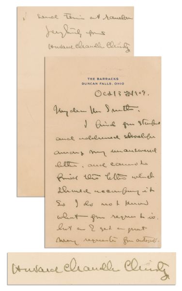 Christy Girl Artist Howard Chandler Christy Autograph Letter Signed -- ...I do not know what your request is, but...I send this at random...