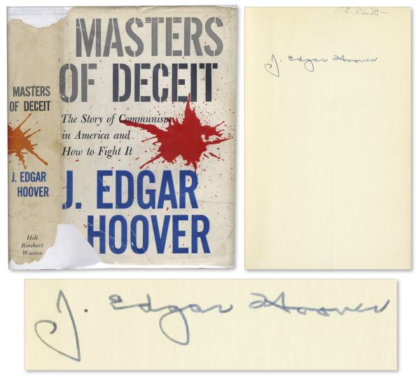 J. Edgar Hoover Signs His Masters of Deceit