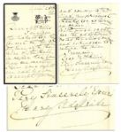 Mary Adelaide 1890 Autograph Letter Signed -- Mother of Queen Mary