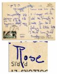 Rose Kennedy Handwritten Postcard From Paris -- ...Came over here for a change while all the family is with Joe... -- 1952