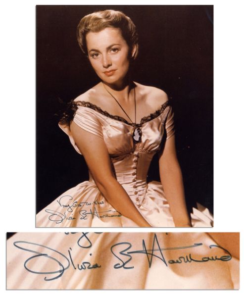 Gorgeous Olivia de Havilland Signed Color Photo