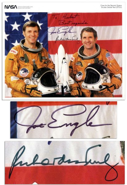 Space Shuttle Columbia STS-2 Astronauts Signed 10 x 8 Photo