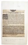 English Civil War 1649 Broadside Issued by Oliver Cromwell's Parliament  Announcing a Day of Thanksgiving