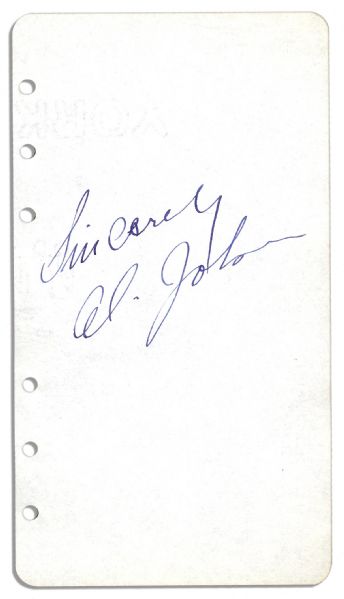 Signature of Al Jolson -- Called The Worlds Greatest Entertainer