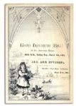 Dance Card From a Ball Held for James Garfields 1881 Inauguration