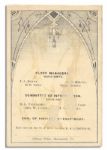 Dance Card From a Ball Held for James Garfield's 1881 Inauguration
