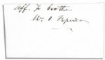 William P. Fessenden Signed Slip -- Secretary of The Treasury Under Abraham Lincoln