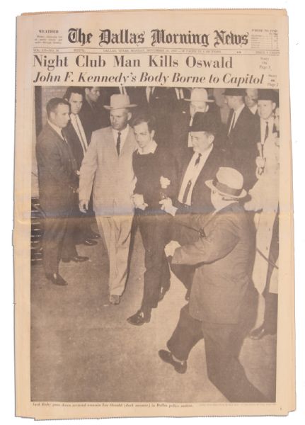 Killing of Lee Harvey Oswald in the Dallas Police Station Announced in the 25 November Edition of Dallas Morning News
