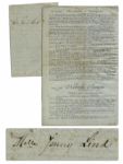 Swedish Opera Singer Jenny Lind Document Signed