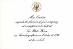 Invitation From the Carter White House to Robert McNamara's Wife For ''Reading Is Fun Day'' -- ''Mrs. Carter requests the pleasure of your company...'' -- 1979