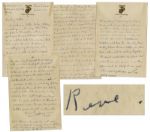 Iwo Jima Flag Raiser Rene Gagnon Autograph Letter Signed -- ...Sunday in our breaks were either sleeping or sitting down and cleaning our rifles...