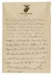 Iwo Jima ''Flag Raiser'' Rene Gagnon Autograph Letter Signed -- ''...Sunday in our breaks we're either sleeping or sitting down and cleaning our rifles...''