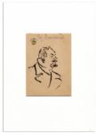Enrico Caruso Hand-Drawn Caricature on Lloyd Sabaudo Yacht Line Stationery