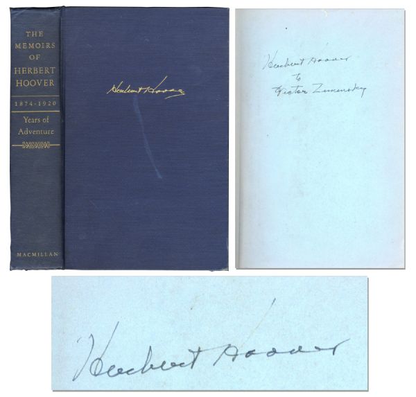 Herbert Hoover Signed Copy of His Memoirs