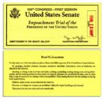 Bill Clinton Senate Impeachment Trial Ticket