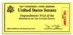 Bill Clinton Senate Impeachment Trial Ticket
