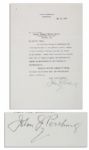 John J. Pershing Typed Letter Signed From 1939 -- ...Thanks to your courtesy in having a private car placed at my disposal...